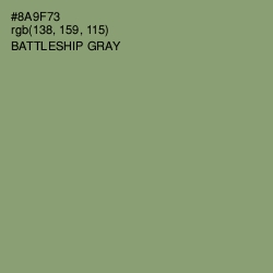 #8A9F73 - Battleship Gray Color Image